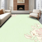 Pale Green Floral Line Art Rug