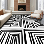 Abstract Geometric Maze Pattern Rug
