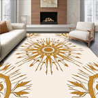 Golden Sunburst Medallion Repeat Rug