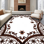 Intricate Floral Arabesque Border Design Rug