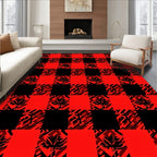 Rustic Red Black Buffalo Plaid Pattern Rug