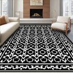 Intricate Floral Damask Stylized Pattern Rug