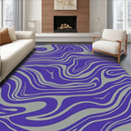 Purple Gray Swirl Pattern Rug