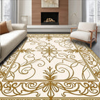 Ornate Floral Scroll Pattern Rug