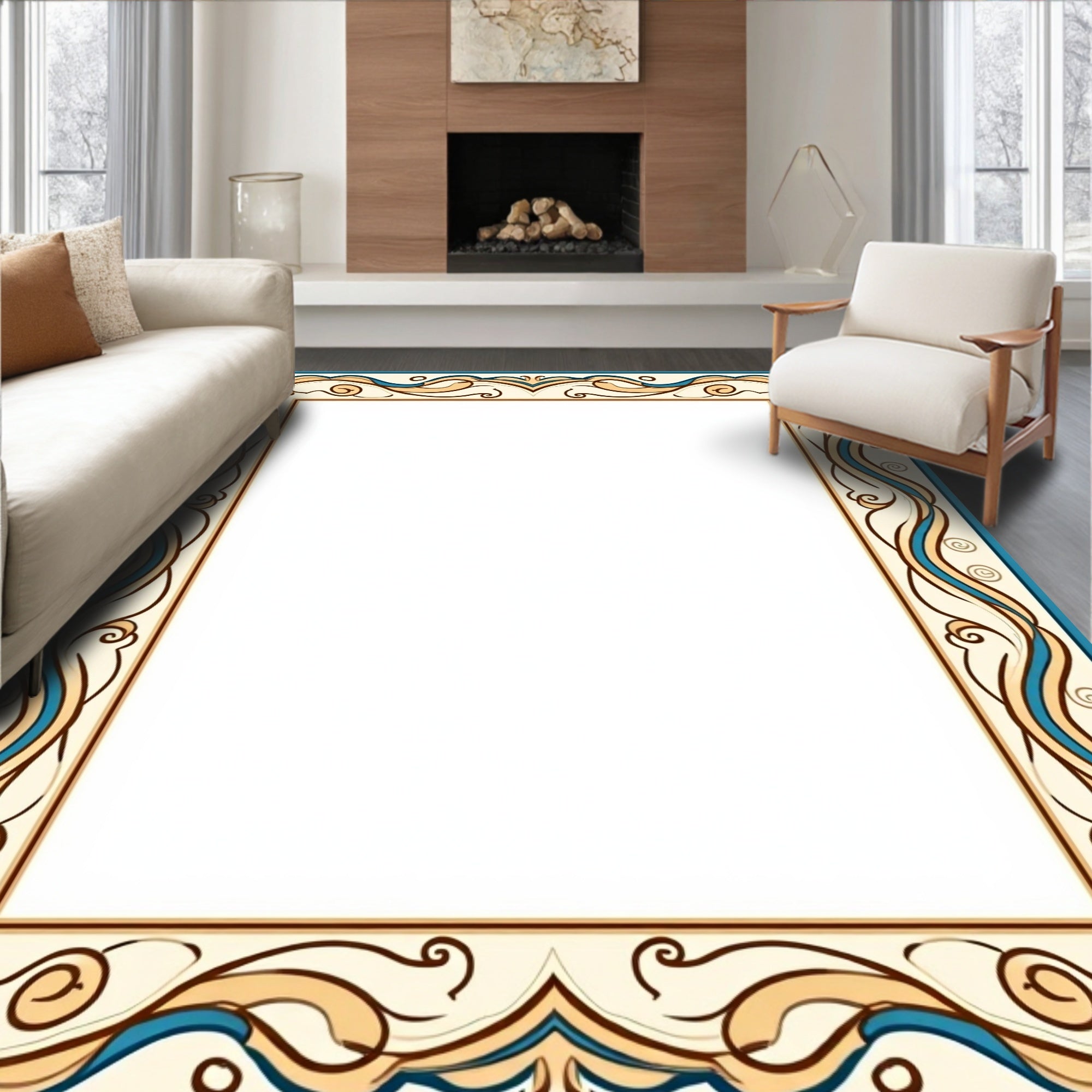 Art Nouveau Swirls And Curves Rug