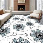 Delicate Floral Swirl Pattern Rug