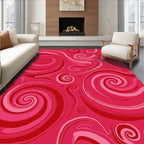 Vibrant Pink Swirl Pattern Rug