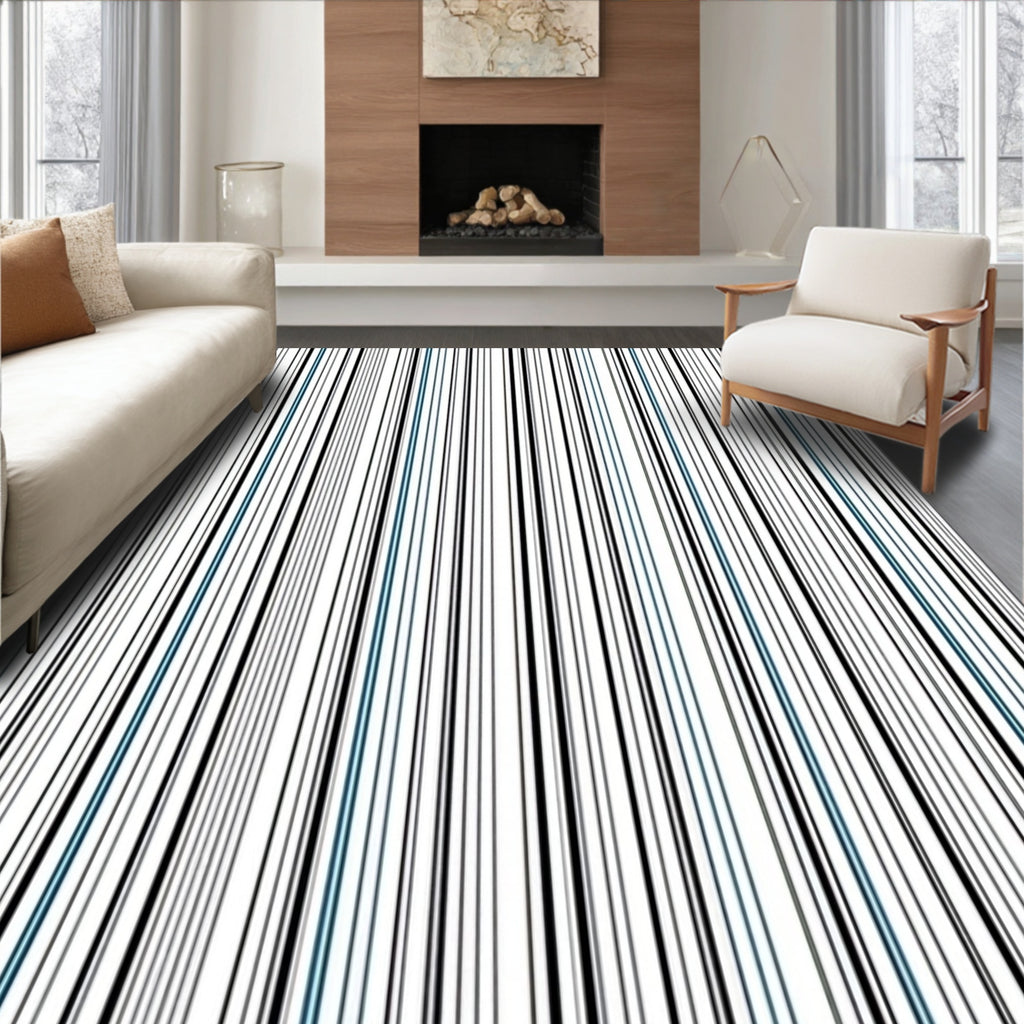 Modern Vertical Stripe Pattern Rug