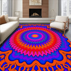 Vibrant Radial Floral Pattern Rug