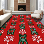 Festive Snowflake Dragon Pattern Rug