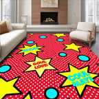 Comic Book Star Dot Pattern Rug