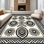 Bold Geometric Sunburst Eye Pattern Rug
