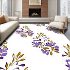 Purple Floral Branch Abstract Design Rug