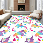 Rainbow Unicorn Stars Pattern Rug