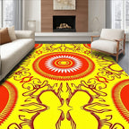 Radiant Sunburst Mandala Pattern Design Rug