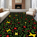 Whimsical Star Berry Nature Pattern Rug