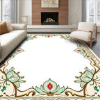 Ornate Floral Border Design Rug