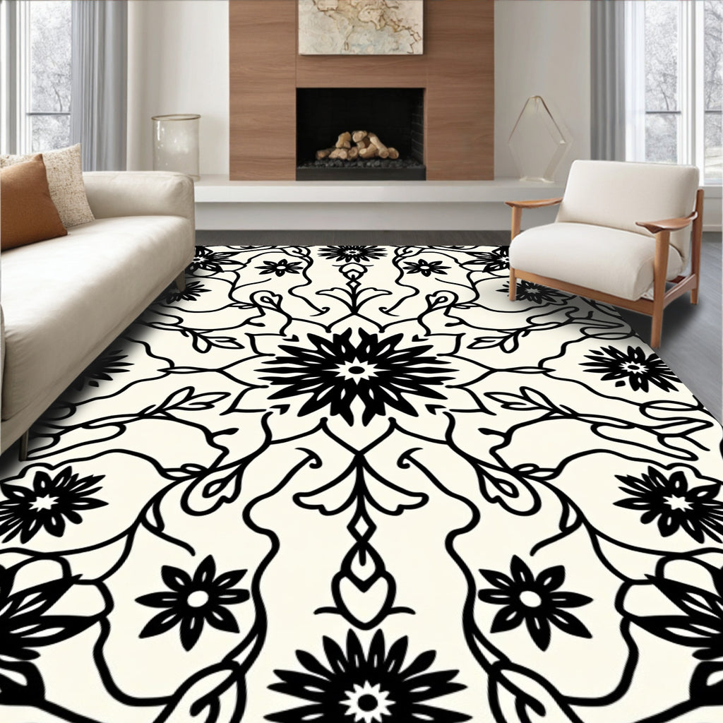 Floral Scrollwork Pattern Rug