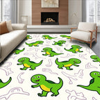 Cute Green Dinosaur Pattern Rug