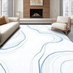 Abstract Blue Wavy Lines Rug