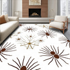 Halloween Spiderweb Brown Pattern Rug