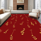 Golden Music Note Pattern Rug