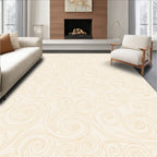 Cream Swirls Graphic Lines Rug