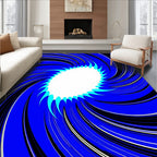 Electric Blue Abstract Swirl Rug