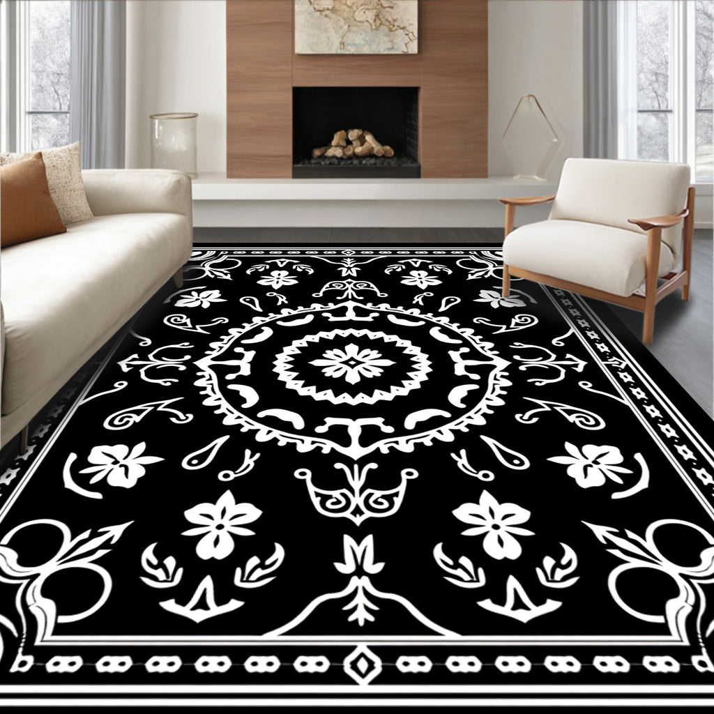 Intricate Mandala Floral Pattern Rug