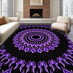 Radiant Mandala Violet Petal Design Rug