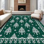 Forest Trees and Snowflakes Design Rug