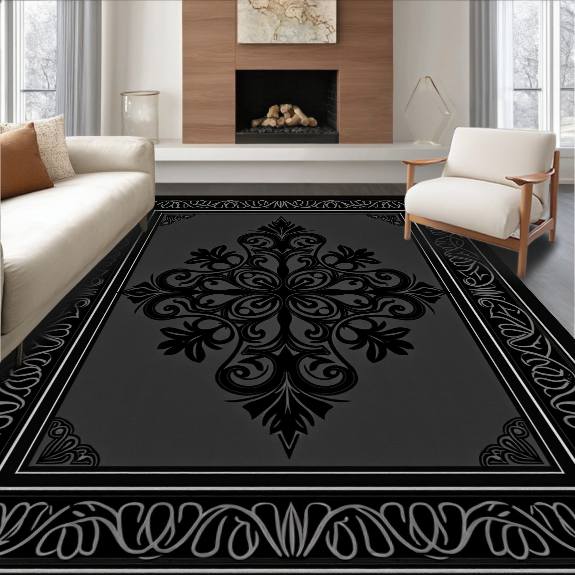 Classic Scrollwork Medallion Rug