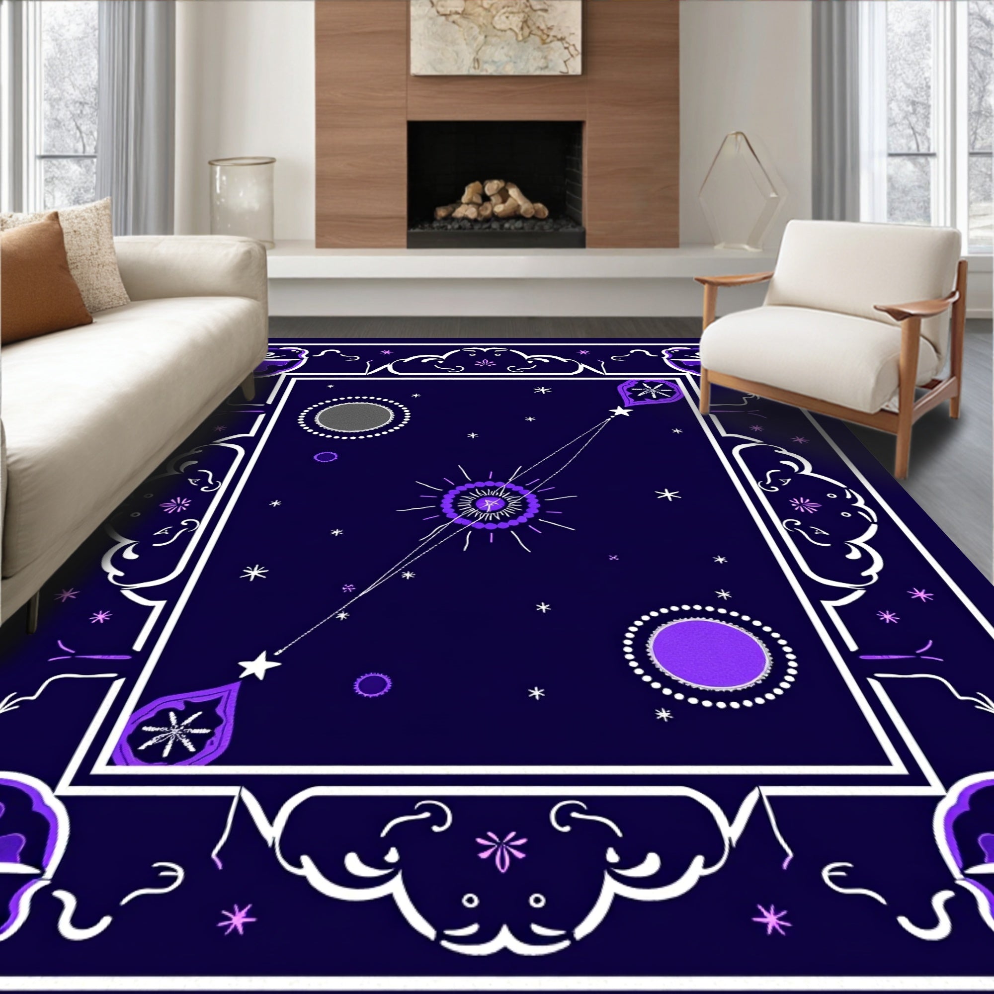 Celestial Starburst Geometric Pattern Rug