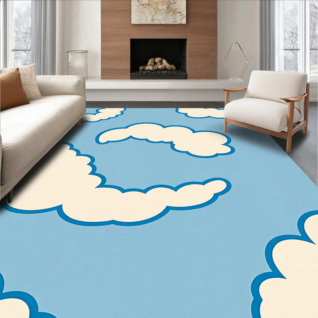 Sky Blue Cloud Pattern Rug