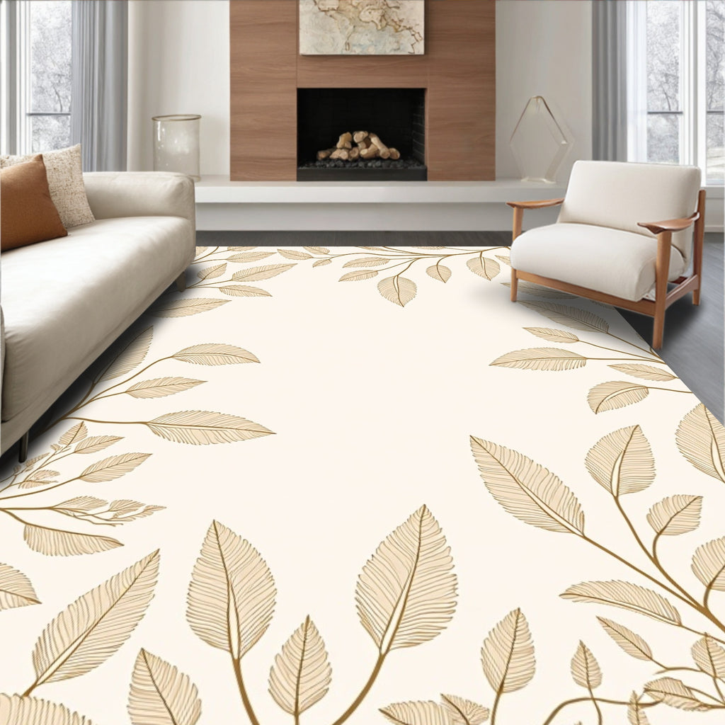 Elegant Leaf Vines Design Rug
