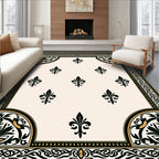 Ornate Fleur de Lis Classic Motif Rug