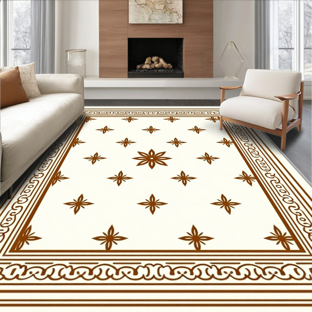 Antique Floral Star Pattern Rug