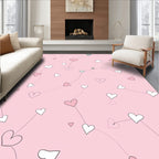 Pink Heart String Pattern Design Rug