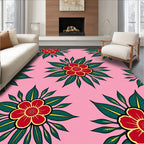 Crimson Petal Floral Arrangement Rug