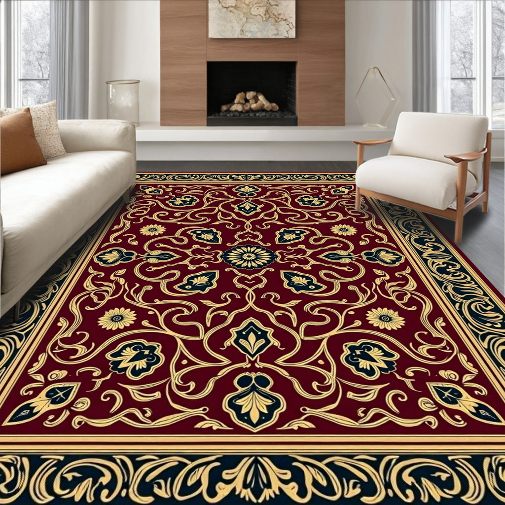 Rich Floral Vine Ornamental Design Rug
