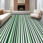 Striped Vertical Forest Green Pattern Rug