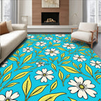Bright Floral Pattern With Leafy Vines Rug