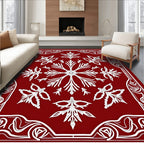 Classic Floral Red White Design Rug