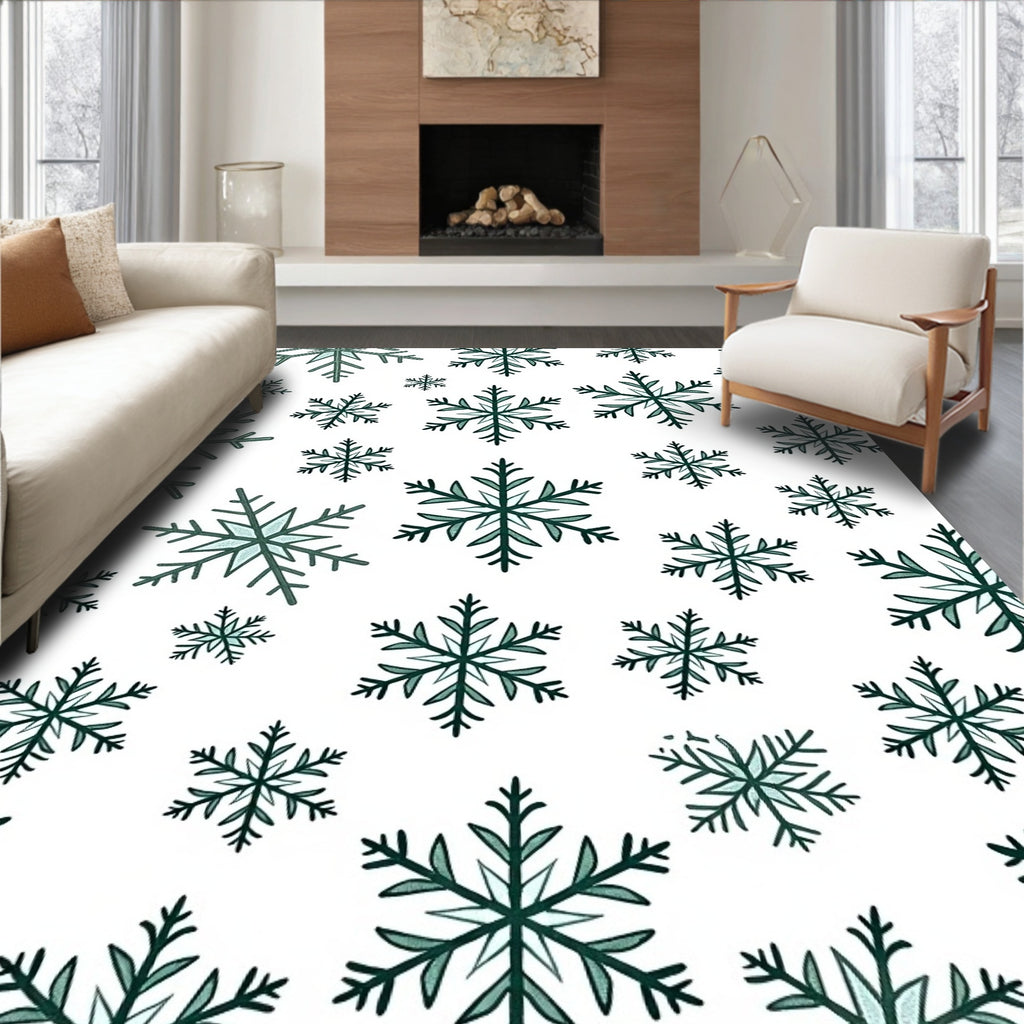Winter Snowflake Pattern Design Rug
