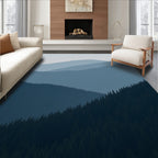 Misty Mountain Range Silhouette Rug