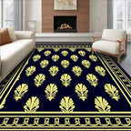 Classic Yellow Laurel Motif Rug