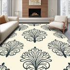 Ornate Floral Damask Pattern Rug
