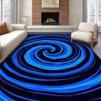 Cool Blue Swirl Pattern Design Rug