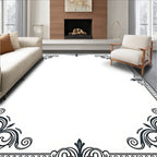 Elegant Scrollwork And Border Design Rug