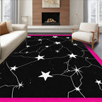Black Starry Night Geometric Constellation Rug